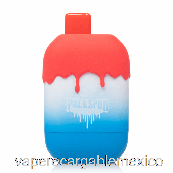 Vape Recargable Packwood Packspod 5000 Desechable Azul Slurpie (miami Razz)